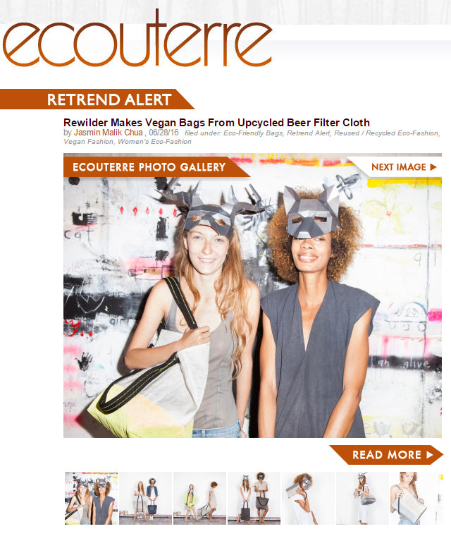 ECOUTERRE: VEGAN BAGS FROM UPCYCLED BEER FILTER CLOTH