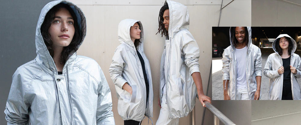100% ZERO WASTE JACKET, MADE FROM DISCARDED HIGH PERFORMANCE INDUSTRIAL MATERIALS